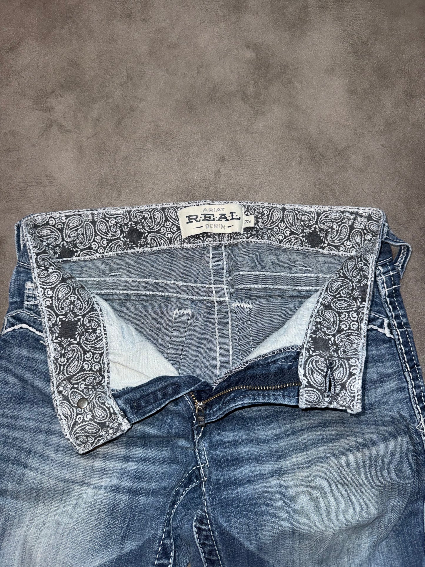 Y2K Washed Low Waist Bootcut Jeans (S)