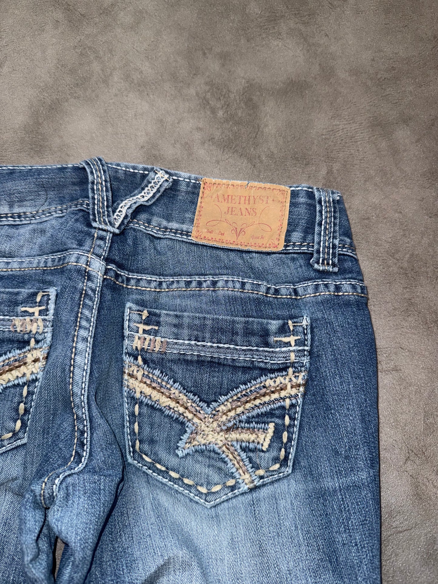 Y2K Washed Low Waist Bootcut Jeans (XS)