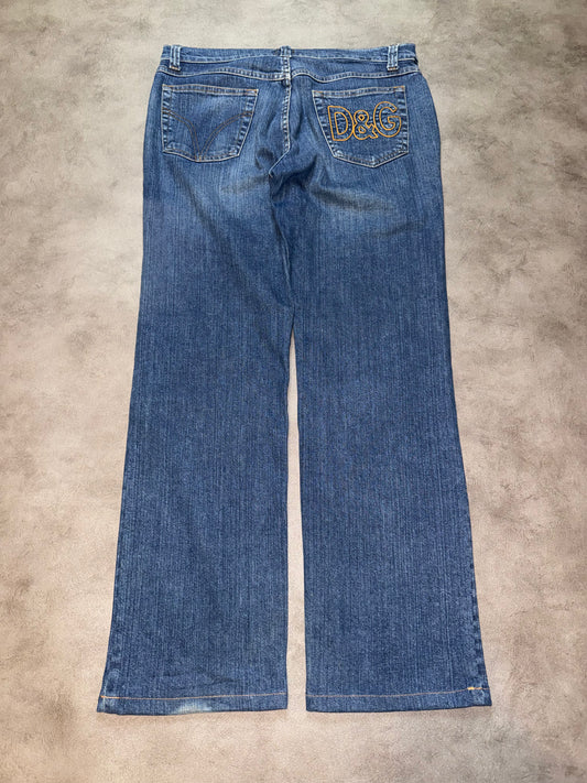 Dolce & Gabbana Pocket Print Straight Leg Jeans (M)