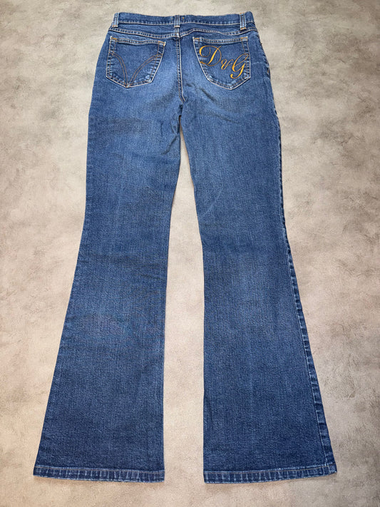 Dolce & Gabbana Pocket Print Bootcut Jeans (XS)