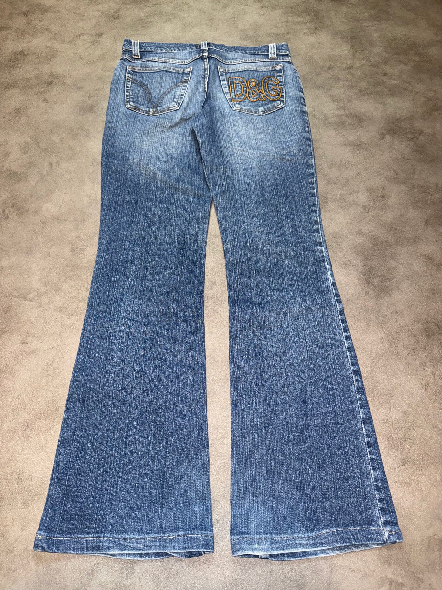 Dolce & Gabbana Pocket Print Low Waist Bootcut Jeans (XS)