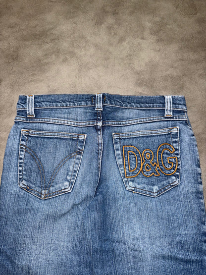 Dolce & Gabbana Pocket Print Low Waist Bootcut Jeans (XS)