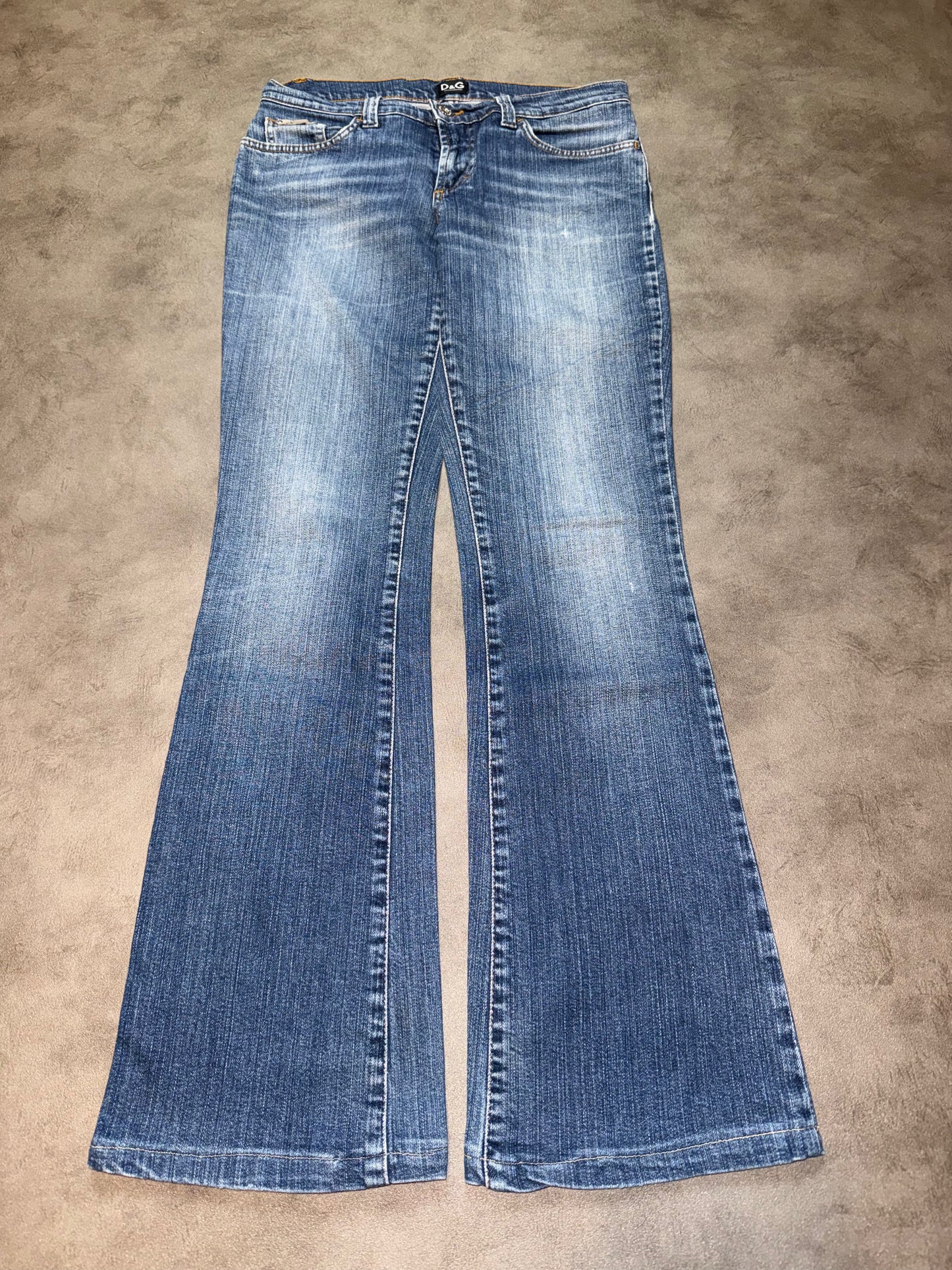 Dolce & Gabbana Pocket Print Low Waist Bootcut Jeans (XS)