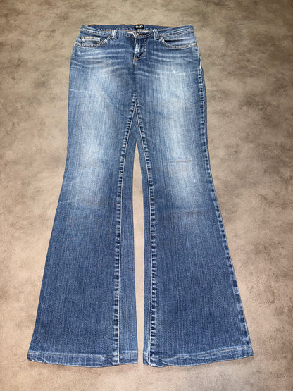 Dolce & Gabbana Pocket Print Low Waist Bootcut Jeans (XS)