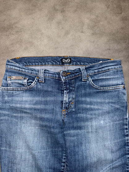 Dolce & Gabbana Pocket Print Low Waist Bootcut Jeans (XS)