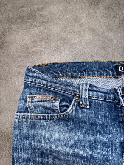 Dolce & Gabbana Pocket Print Low Waist Bootcut Jeans (XS)