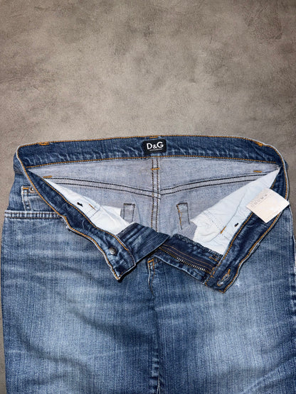 Dolce & Gabbana Pocket Print Low Waist Bootcut Jeans (XS)