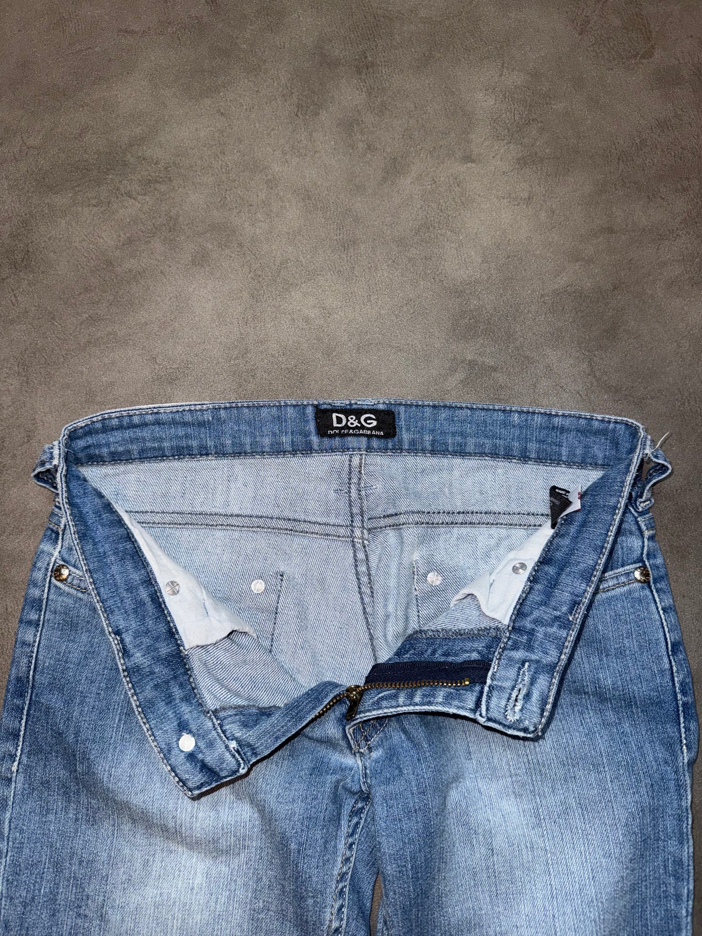 Dolce & Gabbana Strass Pocket Straight Leg Low Waist Jeans (S)