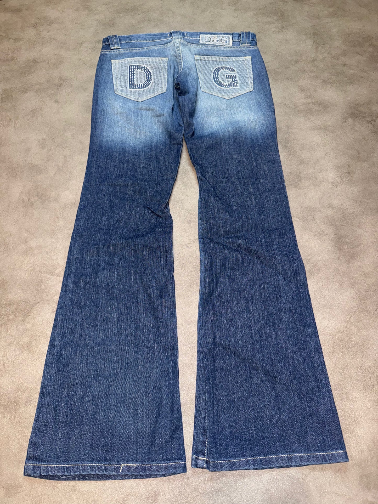 Dolce & Gabbana Strass Pocket Low Waist Bootcut Jeans (S)