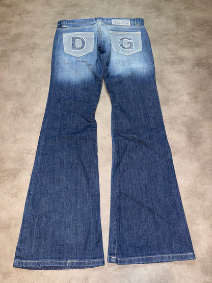 Dolce & Gabbana Strass Pocket Low Waist Bootcut Jeans (S)