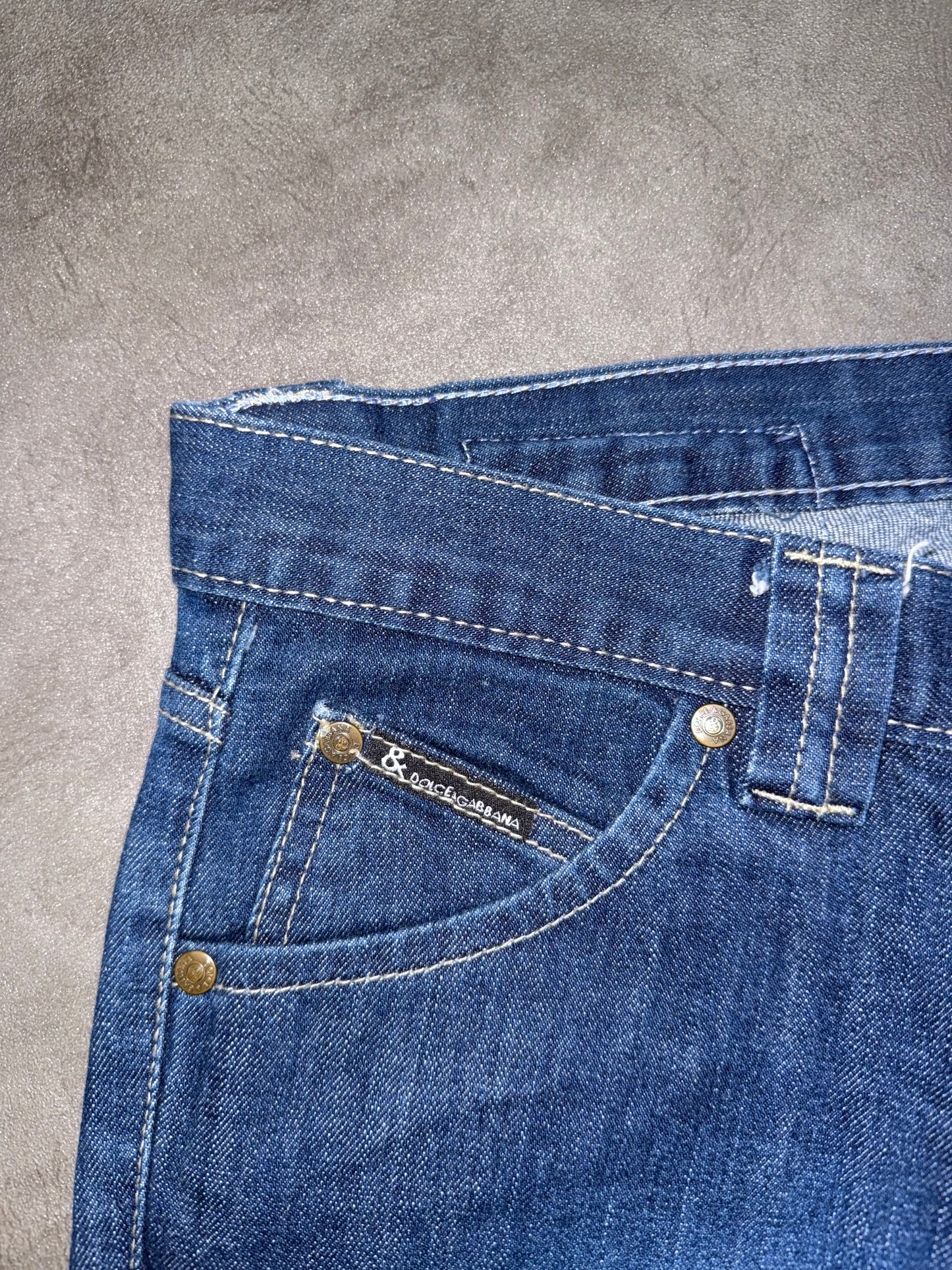 Dolce & Gabbana Strass Pocket Low Waist Bootcut Jeans (S)