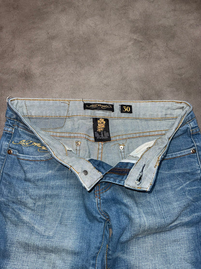 Ed Hardy Straight Leg Tiger Pocket Low Waist Jeans (S)