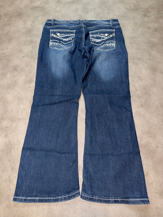 Y2K Strass Bootcut Jeans (L)