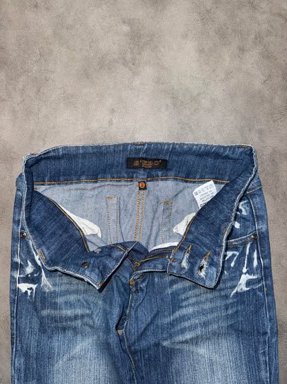 Y2K Washed Low Waist Bootcut Jeans (XS)