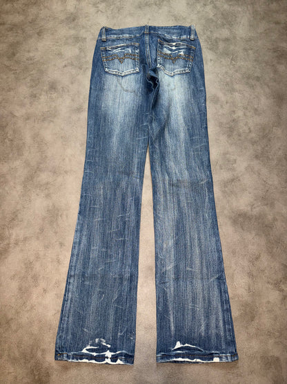 Y2K Washed Low Waist Bootcut Jeans (XS)