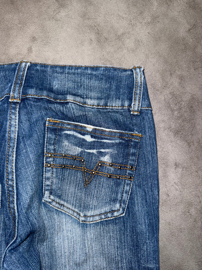 Y2K Washed Low Waist Bootcut Jeans (XS)