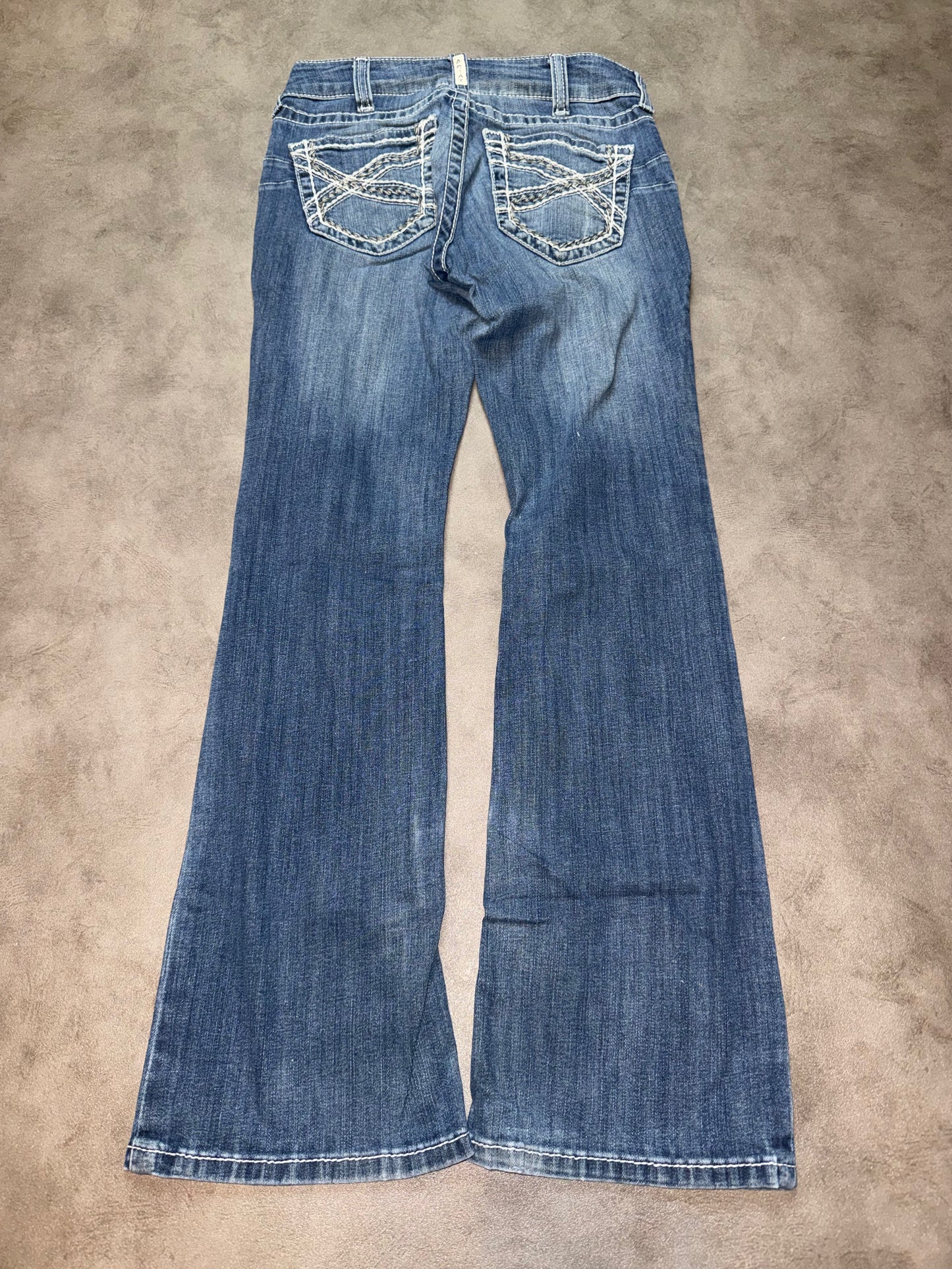Y2K Washed Low Waist Bootcut Jeans (S)