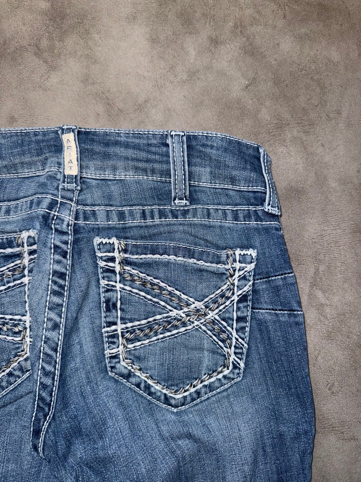 Y2K Washed Low Waist Bootcut Jeans (S)