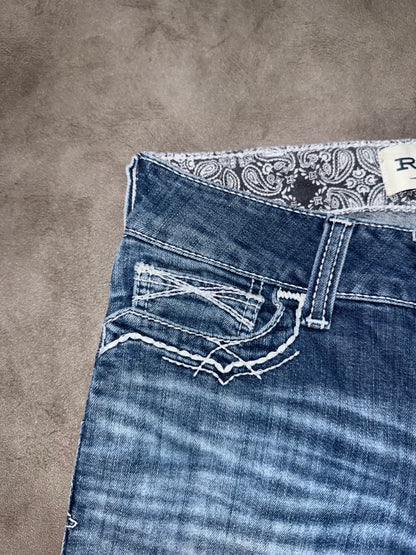 Y2K Washed Low Waist Bootcut Jeans (S)