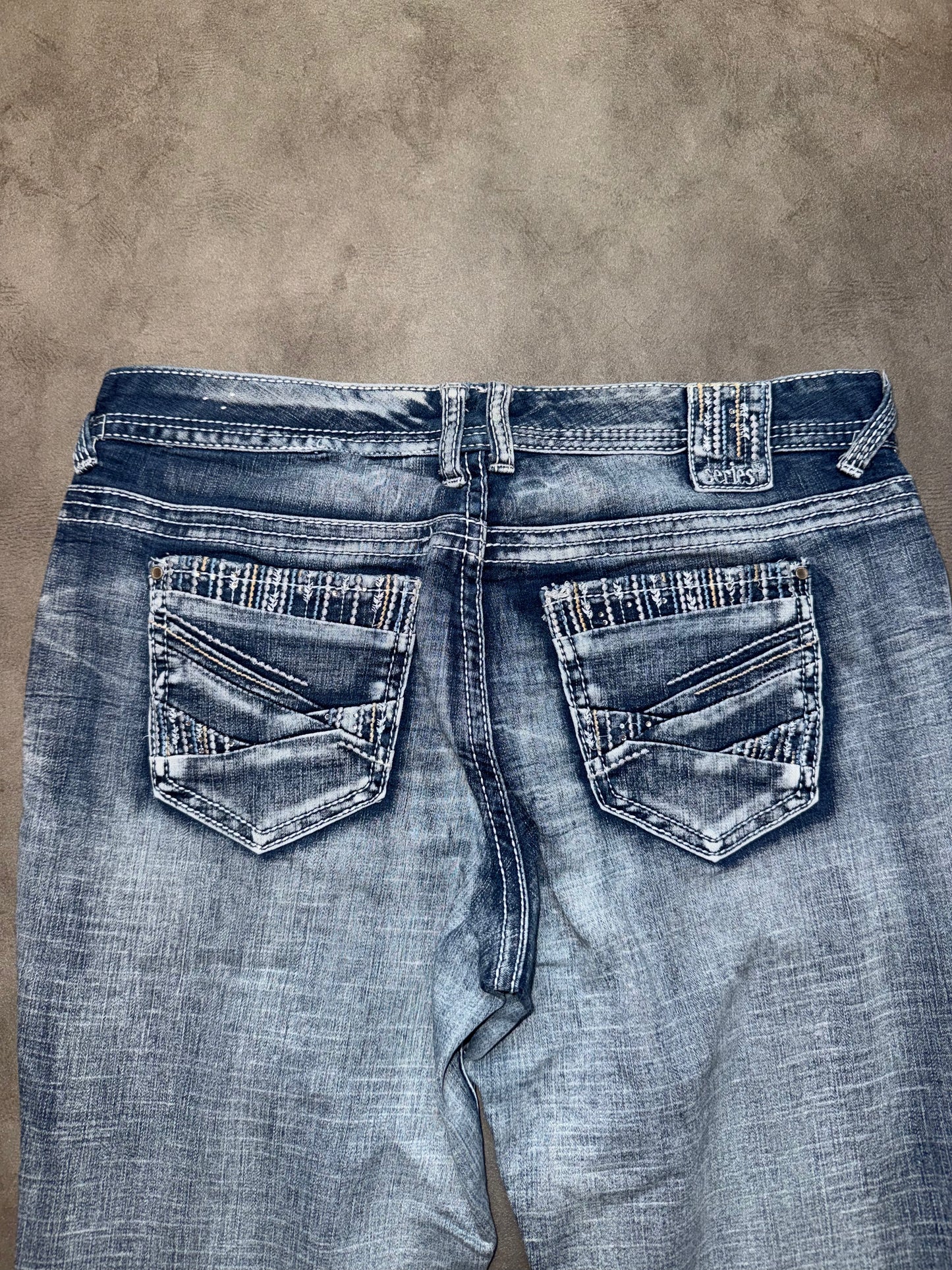 Y2K Washed Bootcut Jeans (M)