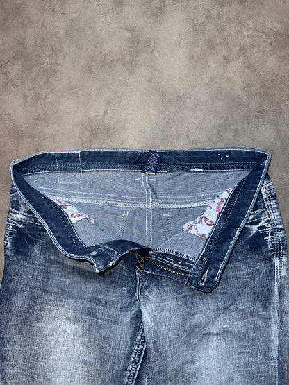 Y2K Washed Bootcut Jeans (M)