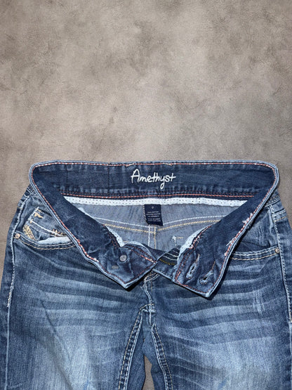 Y2K Washed Low Waist Bootcut Jeans (XS)