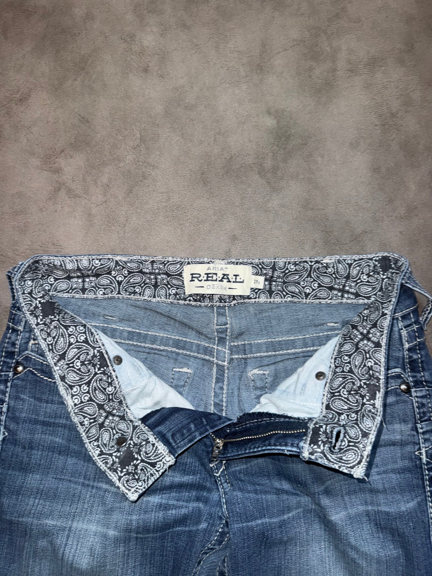 Y2K Washed Straight Jeans (S)