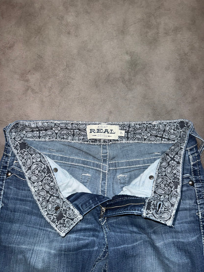 Y2K Washed Straight Jeans (S)