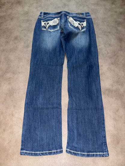Y2K Washed Straight Jeans (S-M)