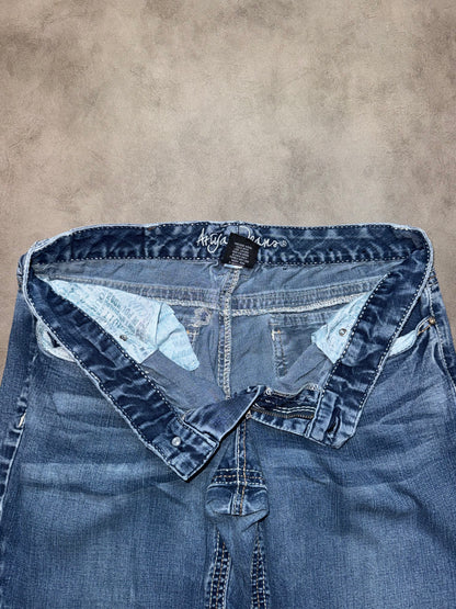 Y2K Washed  Low Waist Bootcut Jeans (S-M)