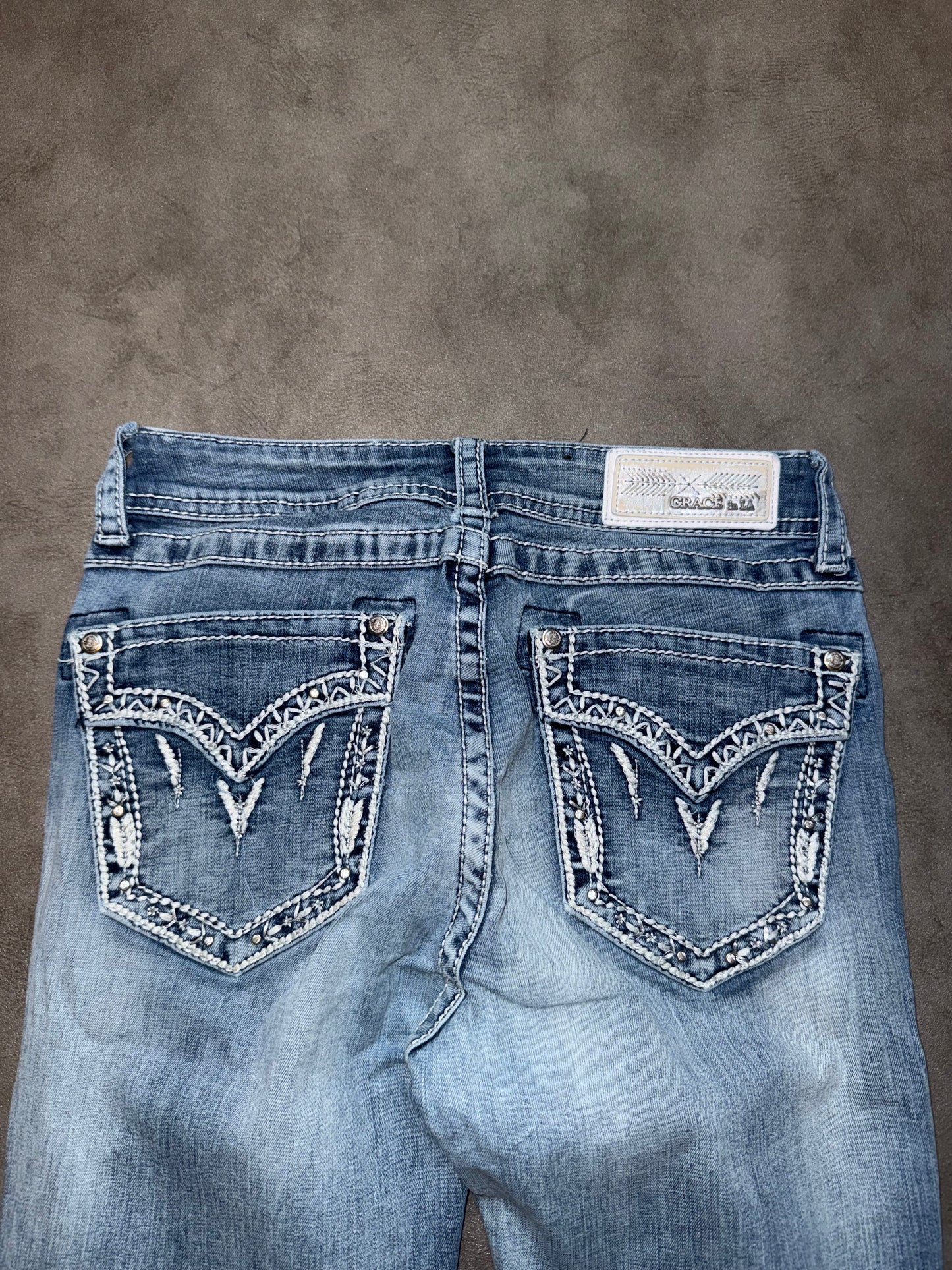 Y2K Washed Bootcut Jeans (XS-S)