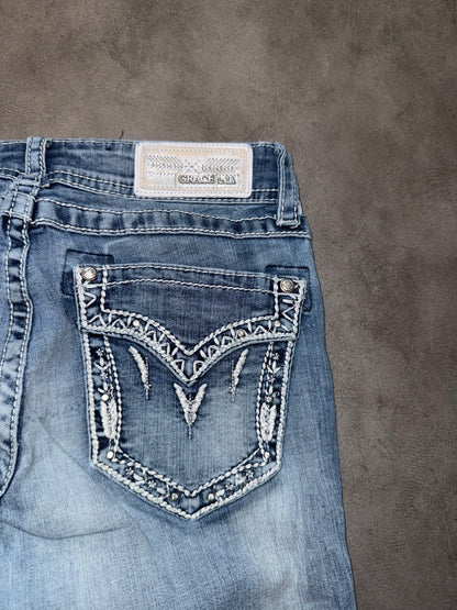 Y2K Washed Bootcut Jeans (XS-S)