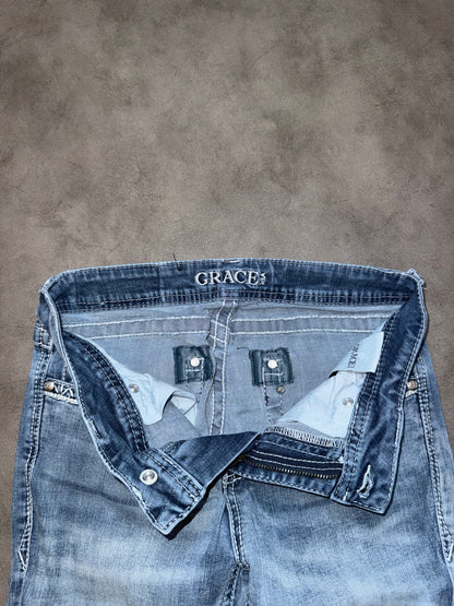 Y2K Washed Bootcut Jeans (XS-S)