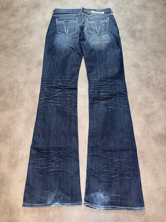 Y2K Washed Low Waist Bootcut Jeans (S)